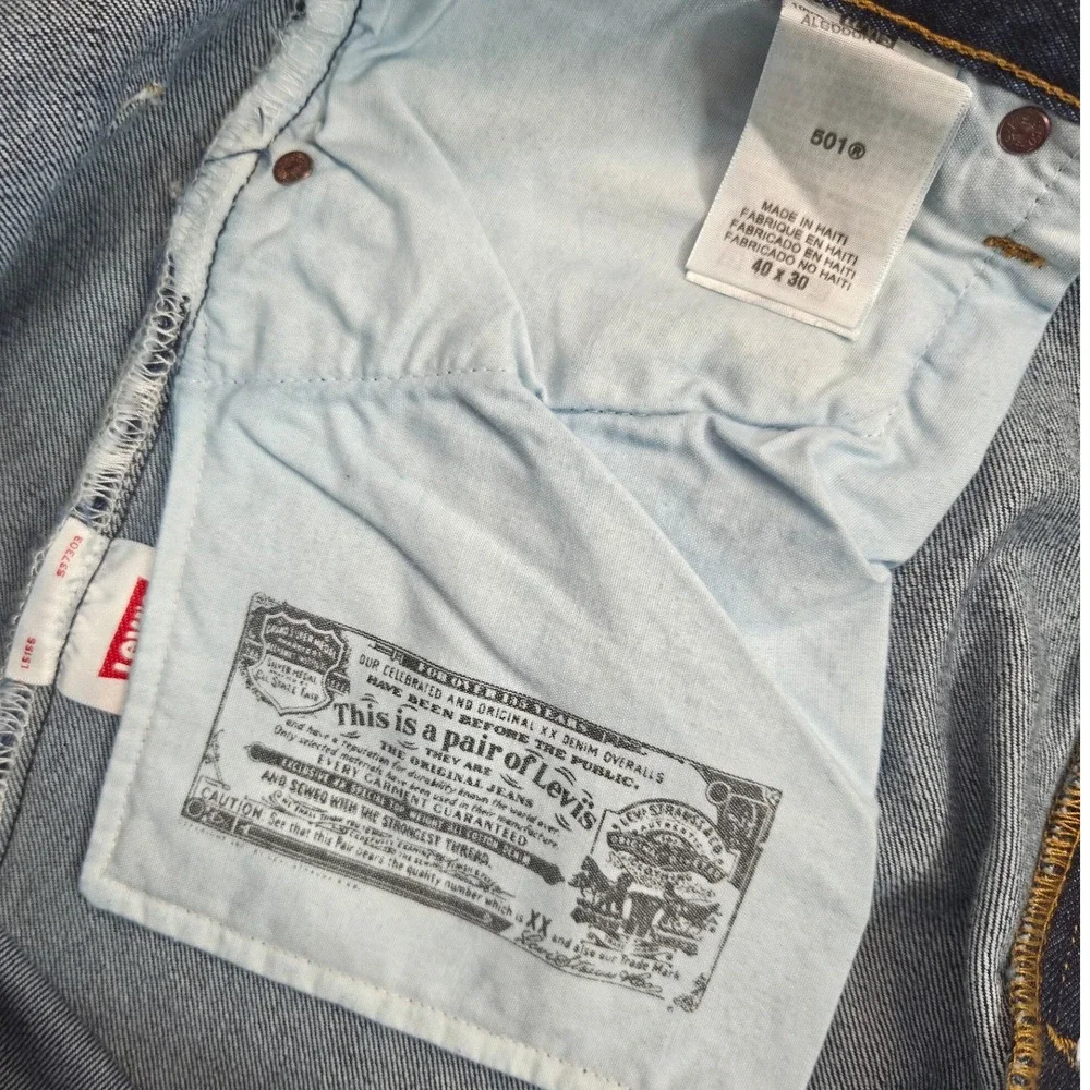 Levi's 501 Original Fit Jeans Mens 40x30 Blue NWT Straight Leg Button Fly 2024